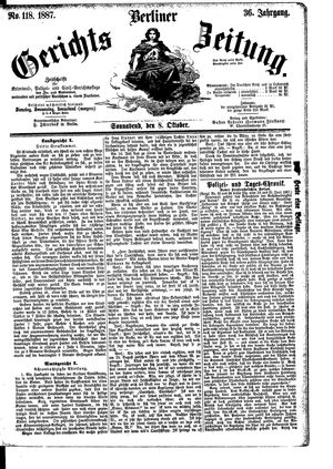 Berliner Gerichts-Zeitung vom 08.10.1887