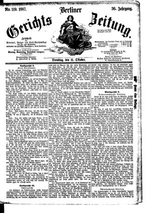Berliner Gerichts-Zeitung vom 11.10.1887