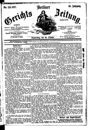 Berliner Gerichts-Zeitung vom 20.10.1887