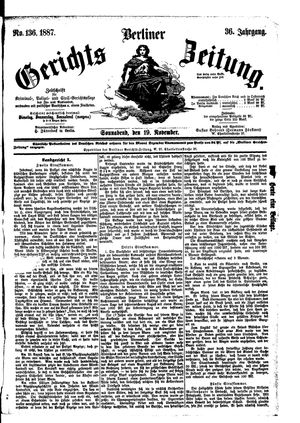 Berliner Gerichts-Zeitung vom 19.11.1887
