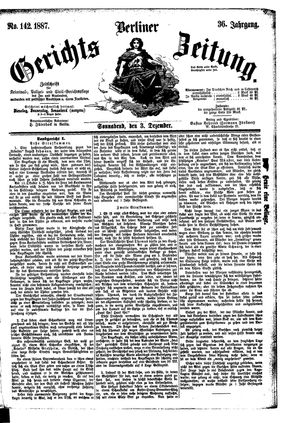 Berliner Gerichts-Zeitung vom 03.12.1887