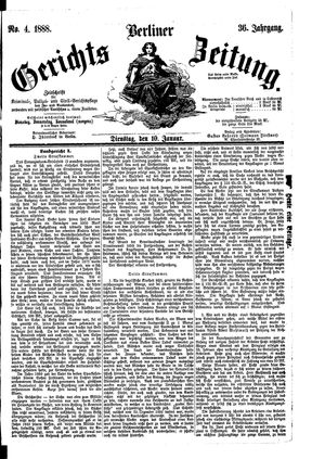 Berliner Gerichts-Zeitung vom 10.01.1888