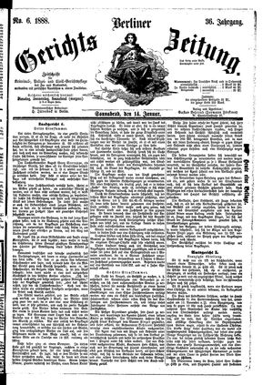 Berliner Gerichts-Zeitung vom 14.01.1888