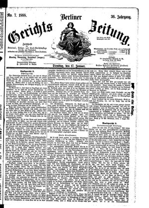 Berliner Gerichts-Zeitung vom 17.01.1888