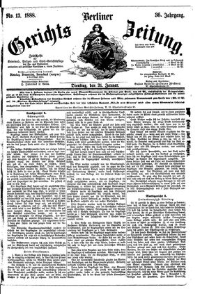 Berliner Gerichts-Zeitung vom 31.01.1888