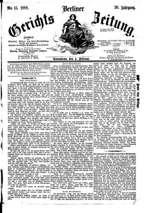 Berliner Gerichts-Zeitung vom 04.02.1888