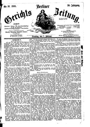 Berliner Gerichts-Zeitung vom 07.02.1888
