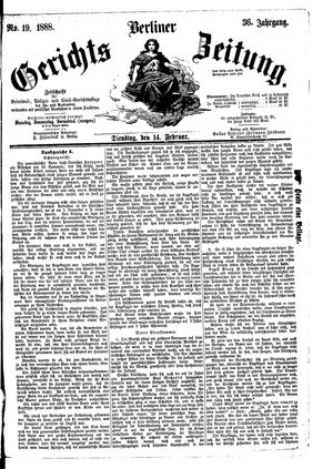 Berliner Gerichts-Zeitung vom 14.02.1888