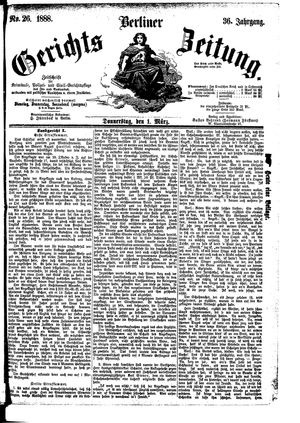 Berliner Gerichts-Zeitung vom 01.03.1888