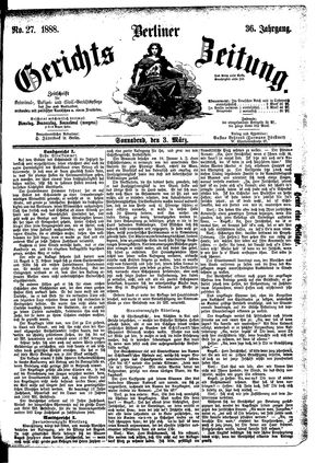 Berliner Gerichts-Zeitung vom 03.03.1888