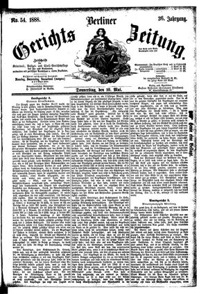 Berliner Gerichts-Zeitung vom 10.05.1888