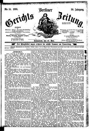 Berliner Gerichts-Zeitung vom 19.05.1888
