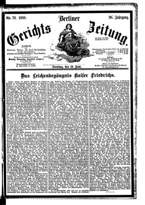 Berliner Gerichts-Zeitung vom 19.06.1888