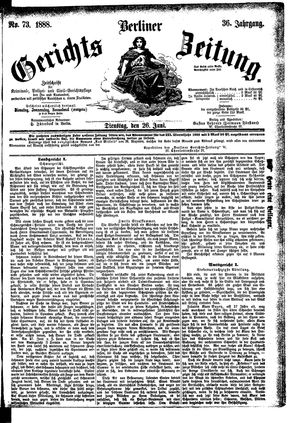 Berliner Gerichts-Zeitung vom 26.06.1888