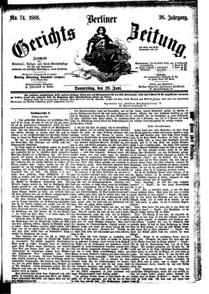 Berliner Gerichts-Zeitung vom 28.06.1888