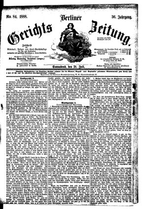 Berliner Gerichts-Zeitung vom 21.07.1888