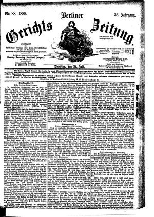Berliner Gerichts-Zeitung vom 31.07.1888