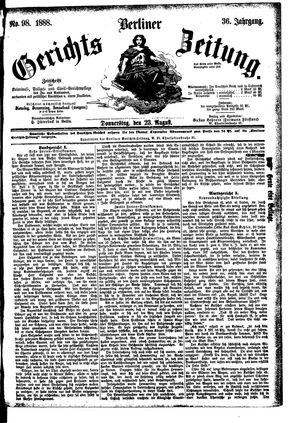 Berliner Gerichts-Zeitung on Aug 23, 1888