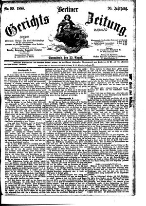 Berliner Gerichts-Zeitung vom 25.08.1888