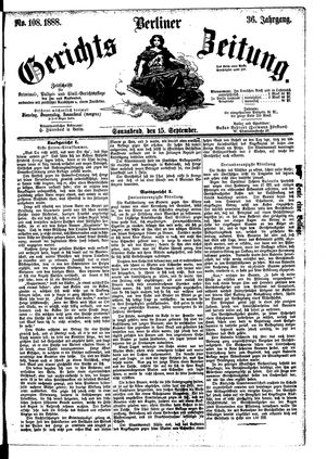 Berliner Gerichts-Zeitung vom 15.09.1888