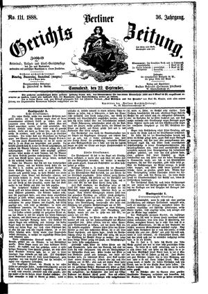 Berliner Gerichts-Zeitung vom 22.09.1888