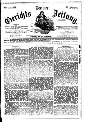 Berliner Gerichts-Zeitung vom 25.09.1888