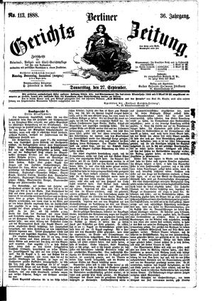 Berliner Gerichts-Zeitung vom 27.09.1888