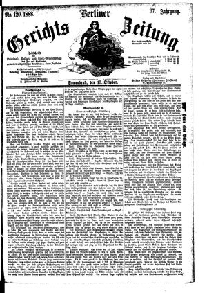 Berliner Gerichts-Zeitung vom 13.10.1888