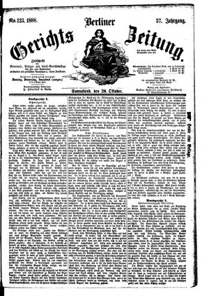 Berliner Gerichts-Zeitung vom 20.10.1888