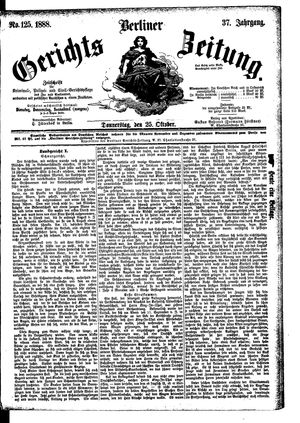 Berliner Gerichts-Zeitung vom 25.10.1888