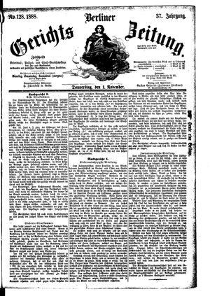 Berliner Gerichts-Zeitung vom 01.11.1888