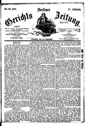 Berliner Gerichts-Zeitung vom 13.11.1888