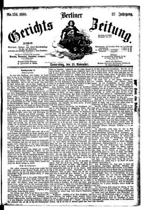 Berliner Gerichts-Zeitung vom 15.11.1888