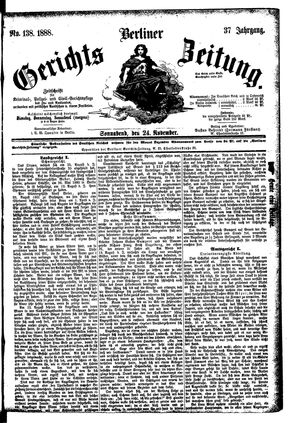 Berliner Gerichts-Zeitung vom 24.11.1888