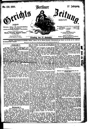 Berliner Gerichts-Zeitung vom 27.11.1888