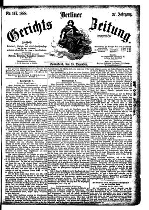 Berliner Gerichts-Zeitung vom 15.12.1888