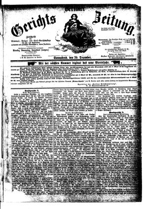 Berliner Gerichts-Zeitung vom 29.12.1888