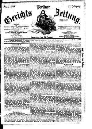 Berliner Gerichts-Zeitung vom 24.01.1889