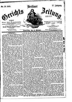 Berliner Gerichts-Zeitung on Feb 14, 1889
