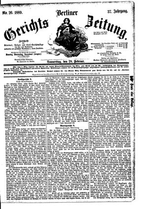 Berliner Gerichts-Zeitung vom 28.02.1889