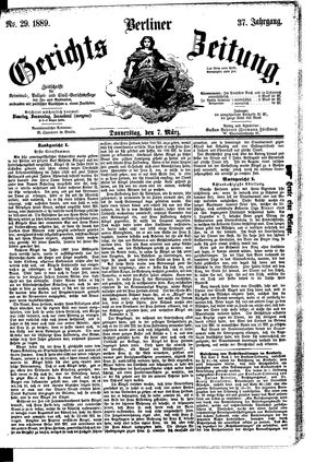 Berliner Gerichts-Zeitung vom 07.03.1889