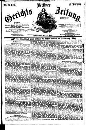 Berliner Gerichts-Zeitung vom 08.06.1889