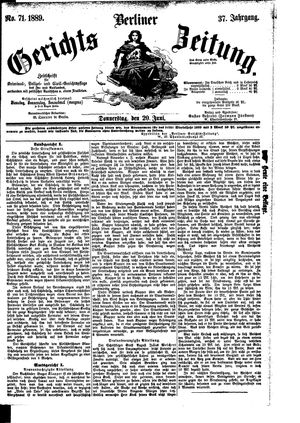 Berliner Gerichts-Zeitung vom 20.06.1889