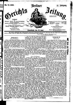 Berliner Gerichts-Zeitung vom 22.06.1889