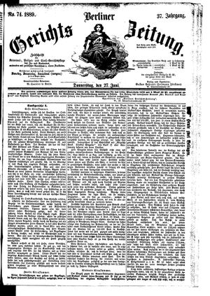 Berliner Gerichts-Zeitung vom 27.06.1889