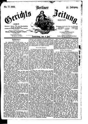 Berliner Gerichts-Zeitung vom 04.07.1889
