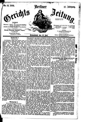 Berliner Gerichts-Zeitung vom 13.07.1889