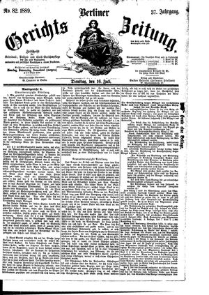 Berliner Gerichts-Zeitung vom 16.07.1889