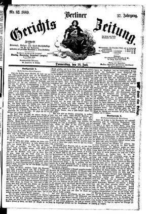 Berliner Gerichts-Zeitung vom 18.07.1889