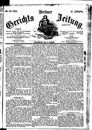 Berliner Gerichts-Zeitung vom 03.08.1889